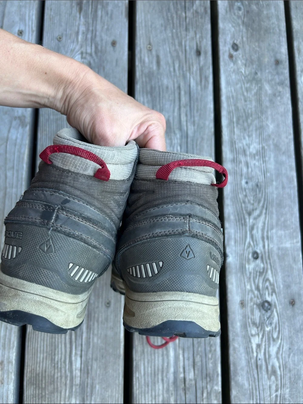 Vasque size 4 kids Hiking Boots with Red Laces